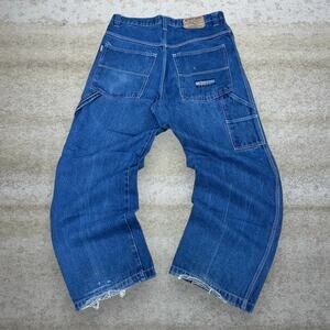 Vintage Y2K Brooklyn Xpress Wide Leg Carpenter Jeans 36x30 Baggy Fit Dark Wash